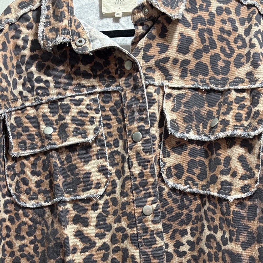 Fantastic Fawn Leopard Print Jean Jacket - Picture 2 of 4